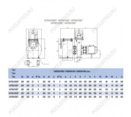Насос для бассейна Hayward HCP521253E7 (131м³/ч 9.19кВт 380В)